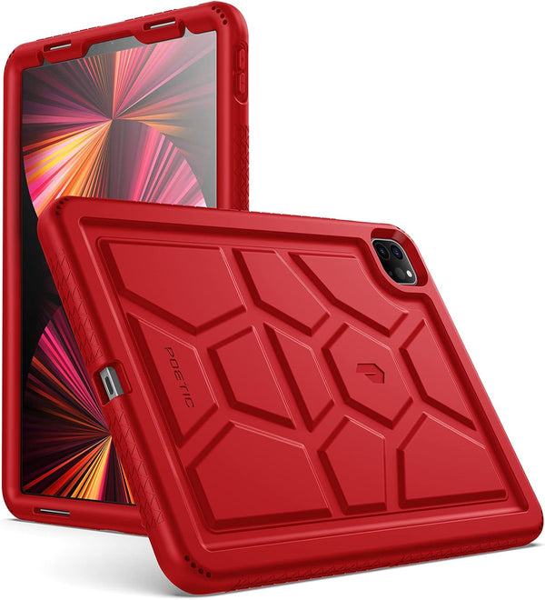 Poetic TurtleSkin Heavy Duty Case for iPad Pro 11 Inch, Kids Friendly Silicone Cover in Red