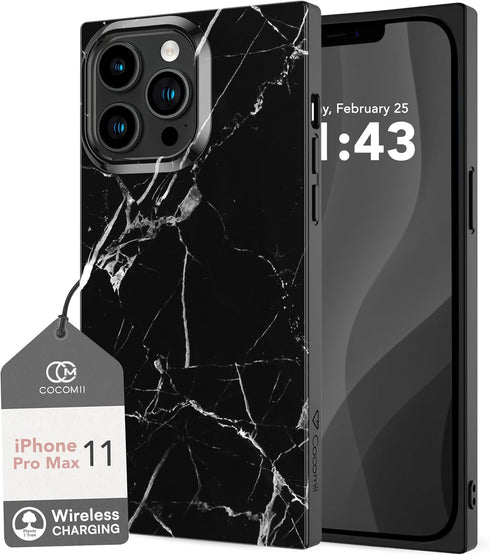 Cocomii Rectangle Case Compatible with iPhone 11 Pro Max, Natural Marble Pattern, Glossy Protective Phone Case