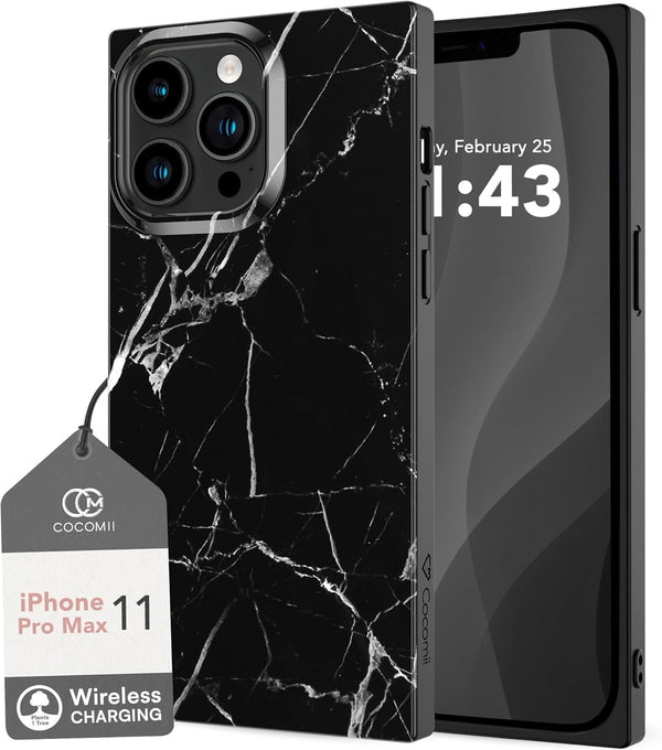 Cocomii Rectangle Case Compatible with iPhone 11 Pro Max, Natural Marble Pattern, Glossy Protective Phone Case