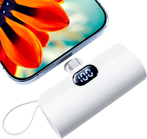 CooLuzer Mini Power Bank,Capsule Power Phone Charger 5500mAh,Portable Charger with Dual USB-C Ports