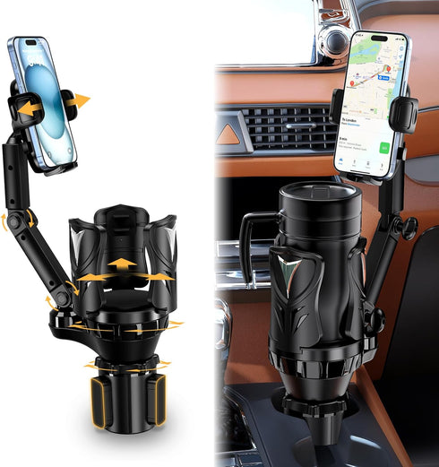 Phone Holders for Your Car, Adjustable Car Cup Holder Expander with Rubber