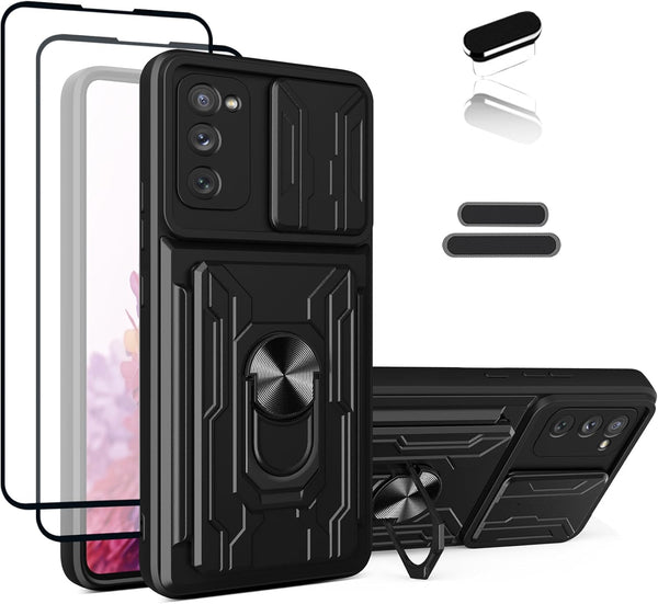 Wallet Case for Samsung Galaxy S20 FE(5G) 6.5 Inch, Credit Card ID Slot, Double Layer Hybrid Military Grade Rugged Case