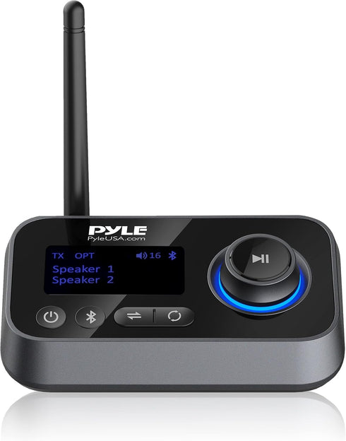 Pyle Wireless Bluetooth Transmitter Receiver, Audio Transmitting Box for TV Home Stereo, Bluetooth 5.0