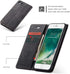 SINIANL Leather Folio Case for iPhone 7/8, Kickstand Credit Card Holder with Magnetic Closure, Black