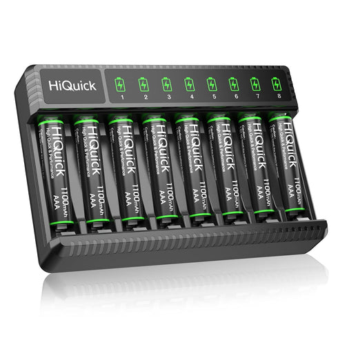 HiQuick Rechargeable AAA Batteries (8 Pack), 1.2V Ni-MH Low Self Discharge & Pre-Charged