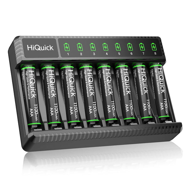 HiQuick Rechargeable AAA Batteries (8 Pack), 1.2V Ni-MH Low Self Discharge & Pre-Charged