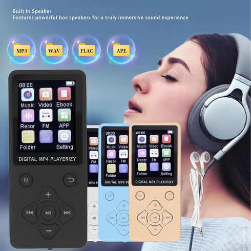 Yunseity 64GB MP3 5.0 MP3 MP4 1.8in Player, Bluetooth Portable HiFi Sound Quality Music Player, & Player with Color