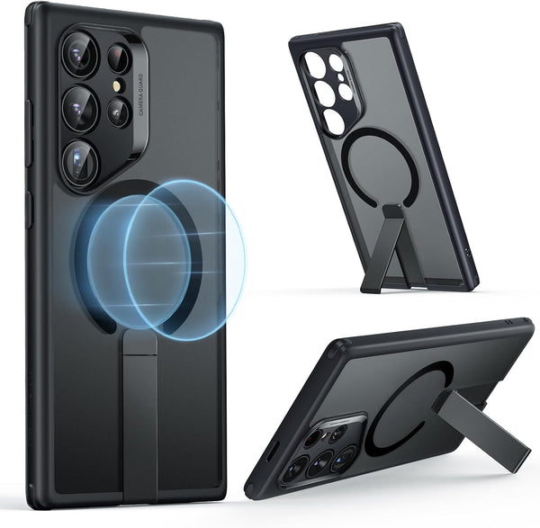 ESR Samsung Galaxy S24 Ultra Case with Kickstand, Compatible with MagSafe, Military-Grade Protection (Frosted Black)