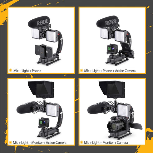 Zeadio Video Action Stabilizing Handle Grip for Canon, Nikon, Sony, Panasonic DSLR Cameras