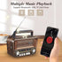Gelielim Portable Radio AM FM, Retro Bluetooth 5.3 Speaker, Shortwave Radio, Battery Powered Radio, Support TF