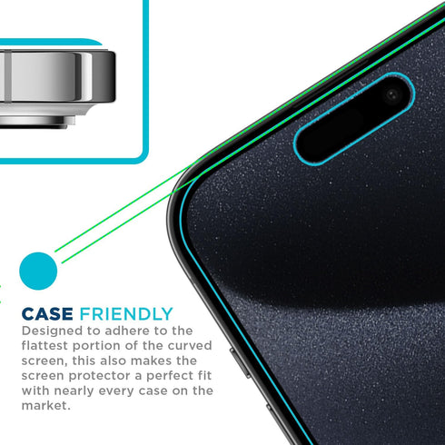 iPhone 15 Pro Max 6.7" Tech Armor Privacy Screen Protector - Ballistic Tempered Glass, Anti-Spy, Case Friendly, Easy