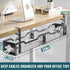 Under Desk Cable Management Tray - Litwaro 25'' Metal Cable Tray with Clamp for Desk Wire Management