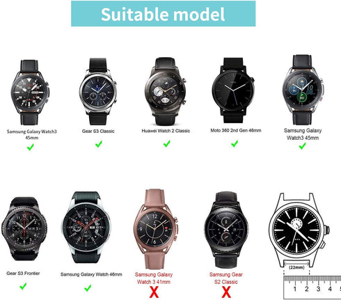 22 mm Silicone Watch Bands Compatible with Samsung Gear S3 and Galaxy Watch 3 45mm, Quick Release Strap