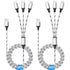 6ft Multi Charging Cable 2-Pack: 3-in-1 Braided USB Cable with Dual Type C & Micro USB for Cell Phones & Android