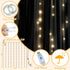 Ledido 1010ft 300LED Decoration(2 510ft)Black Black Tulle Backdrop Curtains with Lights String - Fairy Lights Sheer