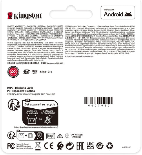 Kingston 128GB 150MB/s 10, U1, V10, A1 SDCS3/128GB Canvas Select Plus microSD Card | Up to | Class UHS-I, |