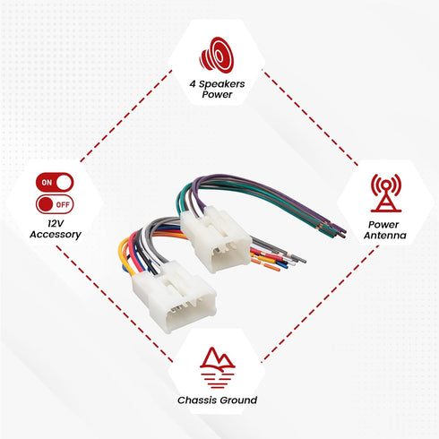 RAV4 1987-2019 RED WOLF Radio Wiring Harness Connector Select for Toyota Camry Corolla Prius Mount Aftermarket Car