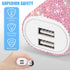 Bling 3-in-1 USB Wall Charger & Cable for iPhone/Android, Pink Crystal Decor, Multi USB Cord, Cell Phone Accessories.