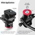 NEEWER Tripod Fluid Head Pan Tilt Head with Quick Release Plate - Metal Camera Tripod Head for Compact Video Cameras