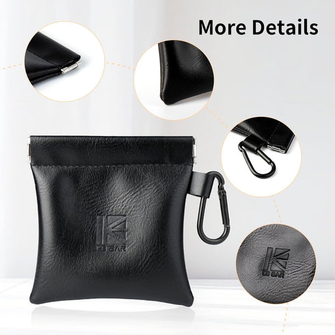 YINYOO 1PCS BP01 ZS10 1PCS) KBEAR Plus in Ear Monitor Case for IEMS, Mini Portable PU Leather Headphones Case