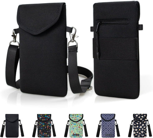 FVRYOG Neoprene Phone Sleeve Pouch Case Bag for Men Women w/Crossbody Strap/Neck Lanyard