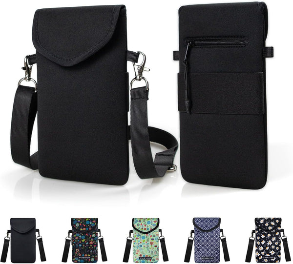 FVRYOG Neoprene Phone Sleeve Pouch Case Bag for Men Women w/Crossbody Strap/Neck Lanyard