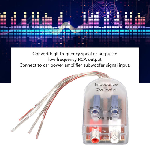 Car Speaker High to Low Converter, Plug and Play Wire Output for CD VCD DVD Player Audio Adapter