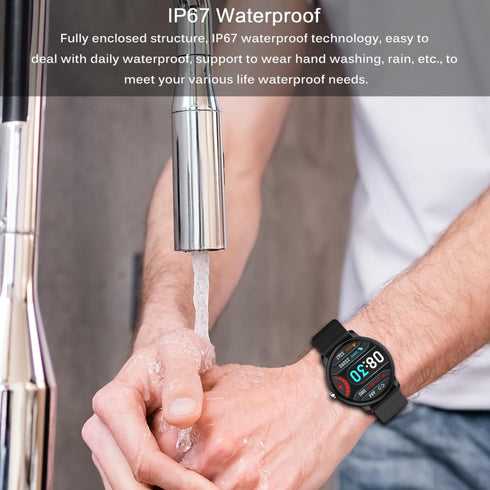 Smart Watch 1.3” for Women, Fitness Tracker with 100+ Sport Modes, IP67 Waterproof, Pink Silicone Strap