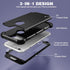 IDweel iPhone 6S Plus Case with Tempered Glass Screen Protector, Black, 3 in 1 Shockproof Slim Hybrid Heavy Duty Cover