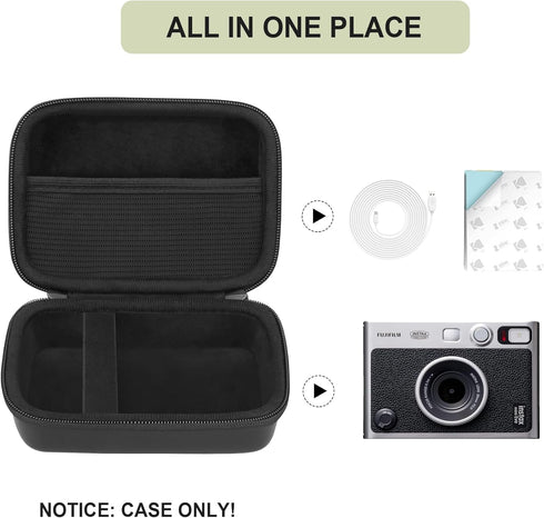 Hard Carrying Case for Fujifilm Instax Mini EVO Instant Camera, Travel Storage Case with Mesh Pocket for Accessories,
