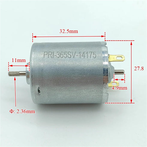 GJWBAKS 1pc RS-365SV-14175 365 2.3mm 12V 14.4V 18V 24V 10500RPM 28mm Micro Motor Dual Shaft Mini Electric Motor DIY Toy
