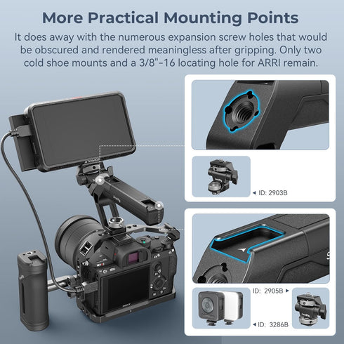 SMALLRIG Lightweight Top Handle for ARRI, Tiny Camera Top Handle Only 113g, High-Strength Engineering Plastic with Two