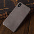 TOOVREN for iPhone X Leather Case, Ultra Thin Vintage Anti-Slip Grip Shell Hard Back Cover, Gray