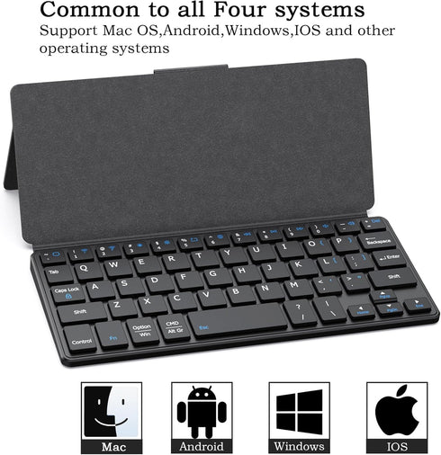 Universal Wireless Keyboards, Ultra Light Portable Mini Keyboard with Adjustable Angle Stand & Leather Case,