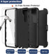 Samsung Galaxy S22 Heavy Duty Case with Belt Clip Holster, 2X Screen Protector, Rugged Military Grade Protection (Black)