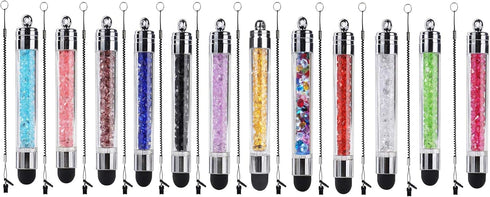 12 Pack XRONG Colors Crystal Mini Stylus, Universal Touch Screen Pen for iPhone, Samsung Galaxy, Android, iPad (12PACK)