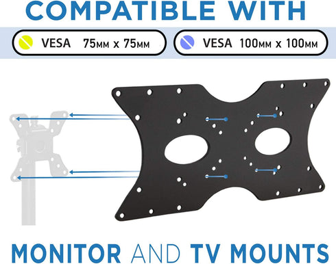 Mount-It! 50x50 75x75 100x100 200x100 200x200 400x200mm, 32"55" Steel VESA Adapter Plate Bracket, Conversion Kit for TV