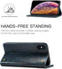 SINIANL iPhone XR Leather Wallet Folio Case, Book Design Flip Cover with Stand, ID Credit Card Slot, Blue