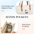 Missnine Canvas Laptop Tote Bag, 15.6 Inch Work Shoulder Bag, Casual Briefcase Handbag for Travel, Office, College