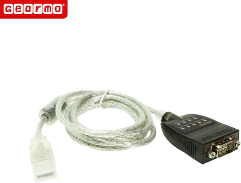 Gearmo USB to RS-232 Serial Adapter with LED Indicators, Windows 11 Support