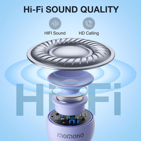 Mini Speaker with Remote Shutter, Portable Bluetooth Speakers for Outdoor Indoor Use (Purple)