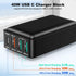 USB C Wall Charger 40W, Excgood 4-Port USB Charging Block, Flat Foldable Wall Plug PD+QC Power Adapter for iPhone 16 15