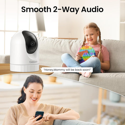 Security Camera Indoor-2K 360° WiFi Cameras for Home Security, Pet/Dog/Baby Camera with Phone app, 2-Way Audio, Night