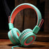 noot products Kids Headphones K11 Wired On-Ear Headset, Foldable Stereo, 5ft Long Cord, 3.5mm Jack, Mint/Coral for