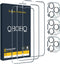 QHOHQ 3 Pack Screen Protector for iPhone 13 Pro 6.1 Inch with Tempered Glass Camera Lens Protector, Ultra HD, 9H