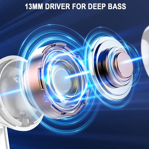 Wireless Earbuds, Bluetooth 5.3 Ear Buds with LED Power Display, Noise Cancelling Mic, 40H Playback, IP7 Waterproof