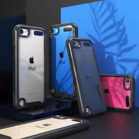 2 in 1 Shockproof Case for iPod Touch 7th Generation with 2 HD Screen Protectors, Black