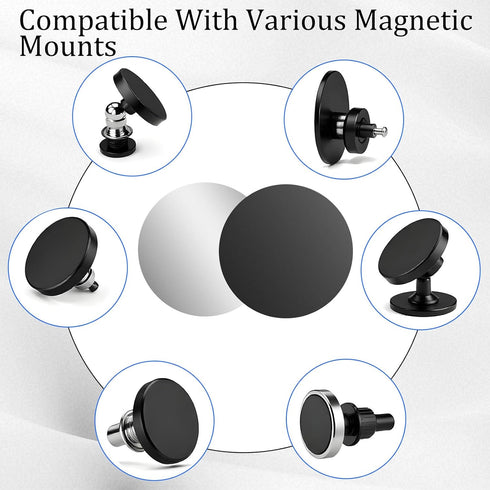 LXUEJIE 14Pcs Metal Plate for Phone Magnet, Round Plates for Magnetic Mount, Round Phone Metal Plate for Magnetic Car
