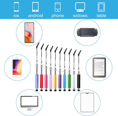 10 PCS Mini Stylus Pen, High Precision Short Stylus Pen Sets for All Smartphones, Mobile Phones, Tablets, Universal