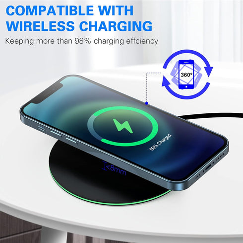 UrbanX Case Compatible 15W Fast Wireless Charger for LG V40 ThinQ, Faster and More Stable Charging Efficiency (No AC